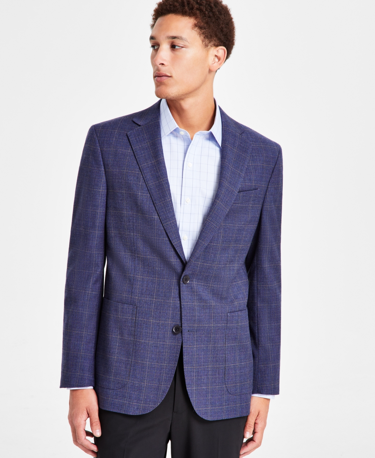 Brooks Brothers B By  Men's Classic-fit Wool Blend Sport Coat In Navy Multi