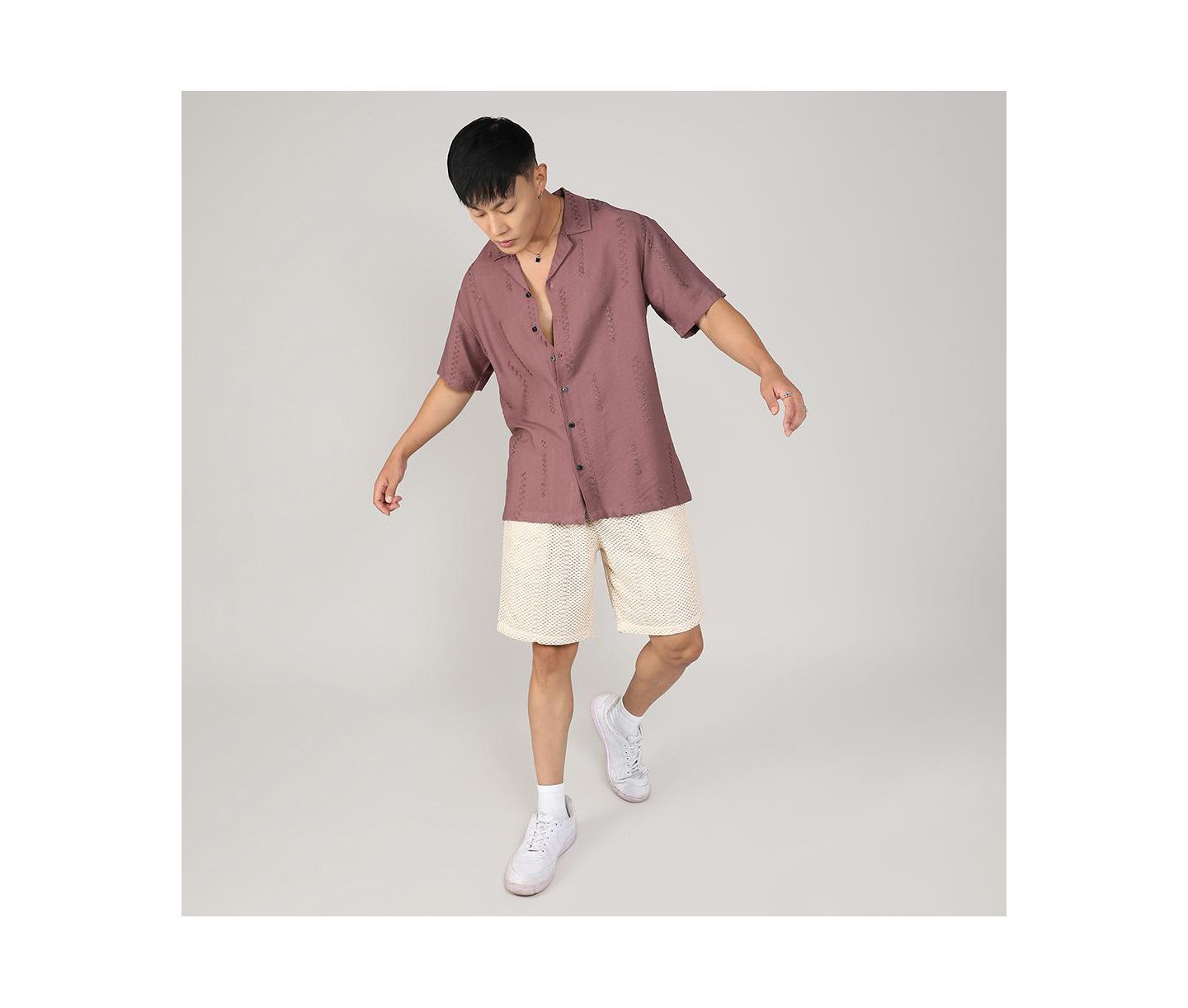 Мужская рубашка Cahoot Campus Sutra Mocha Brown Embroidered Twist, цвет: Коричневый — фото 6
