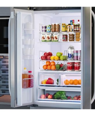 Stackable Storage Bins Open Front - Clear Stackable Storage Bins - Pantry Bins for Storage and Organization - Acrylic Stackable Bins for Kitchen - Clear Pantry Organizer Bins (Large 2 Pack)
