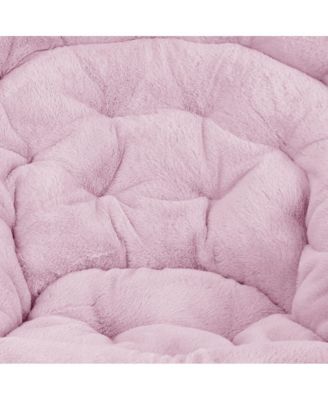 1 Count With Cozy Faux Fur Cushion And Metal Frame For Dorms, Bedrooms, Apartments And More - Ersa Oversize Folding Saucer Chair