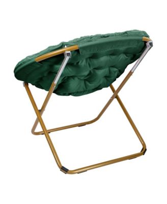 1 Count With Cozy Faux Fur Cushion And Metal Frame For Dorms, Bedrooms, Apartments And More - Ersa Oversize Folding Saucer Chair
