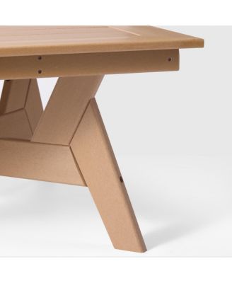 Modern Low Outdoor Patio Square HDPE 37" Coffee Table