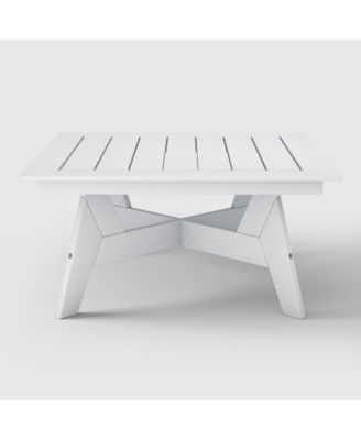 Modern Low Outdoor Patio Square HDPE 37" Coffee Table