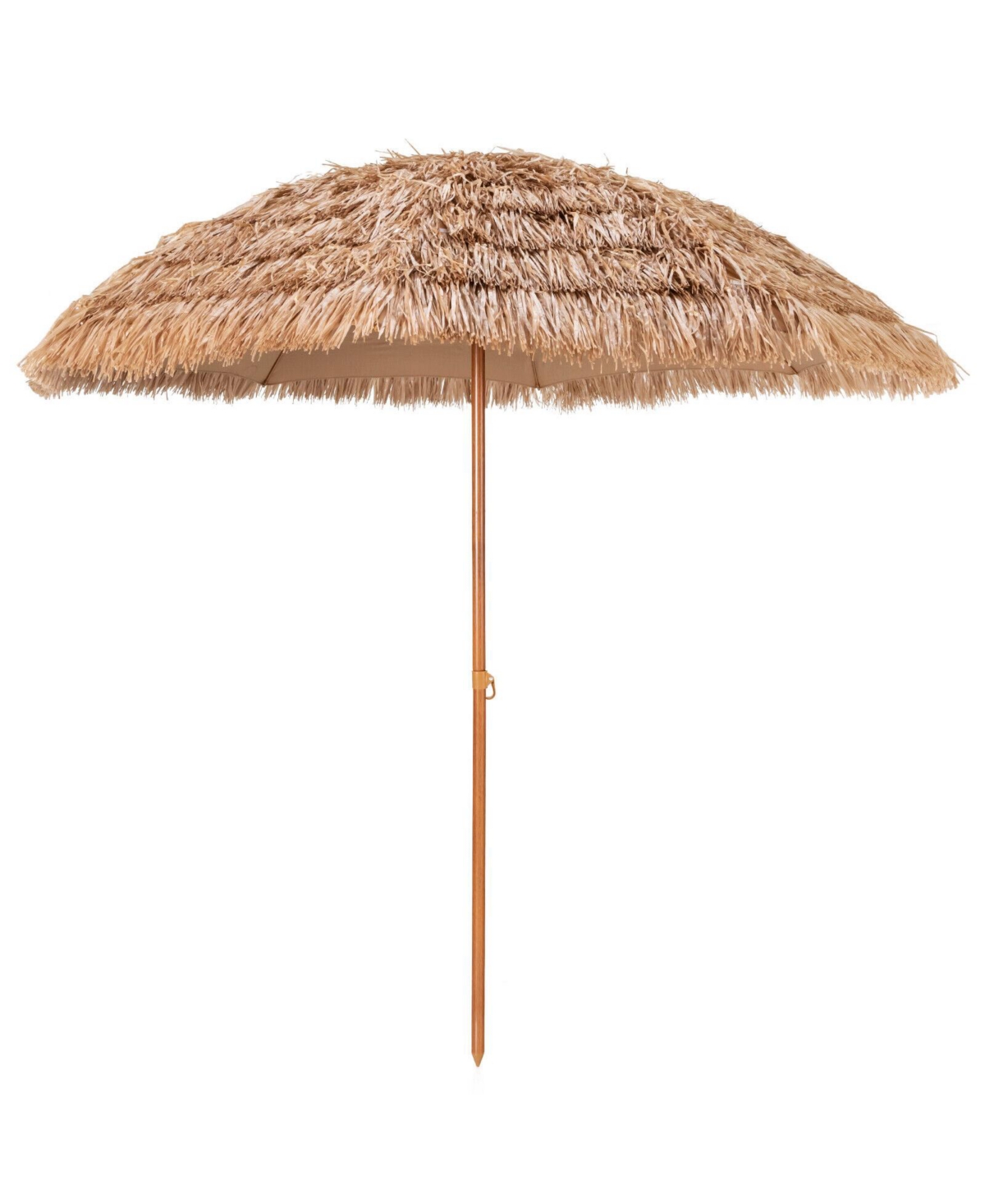 8 Feet Patio Thatched Tiki Umbrella Hawaiian Hula Beach Umbrella - Natural
