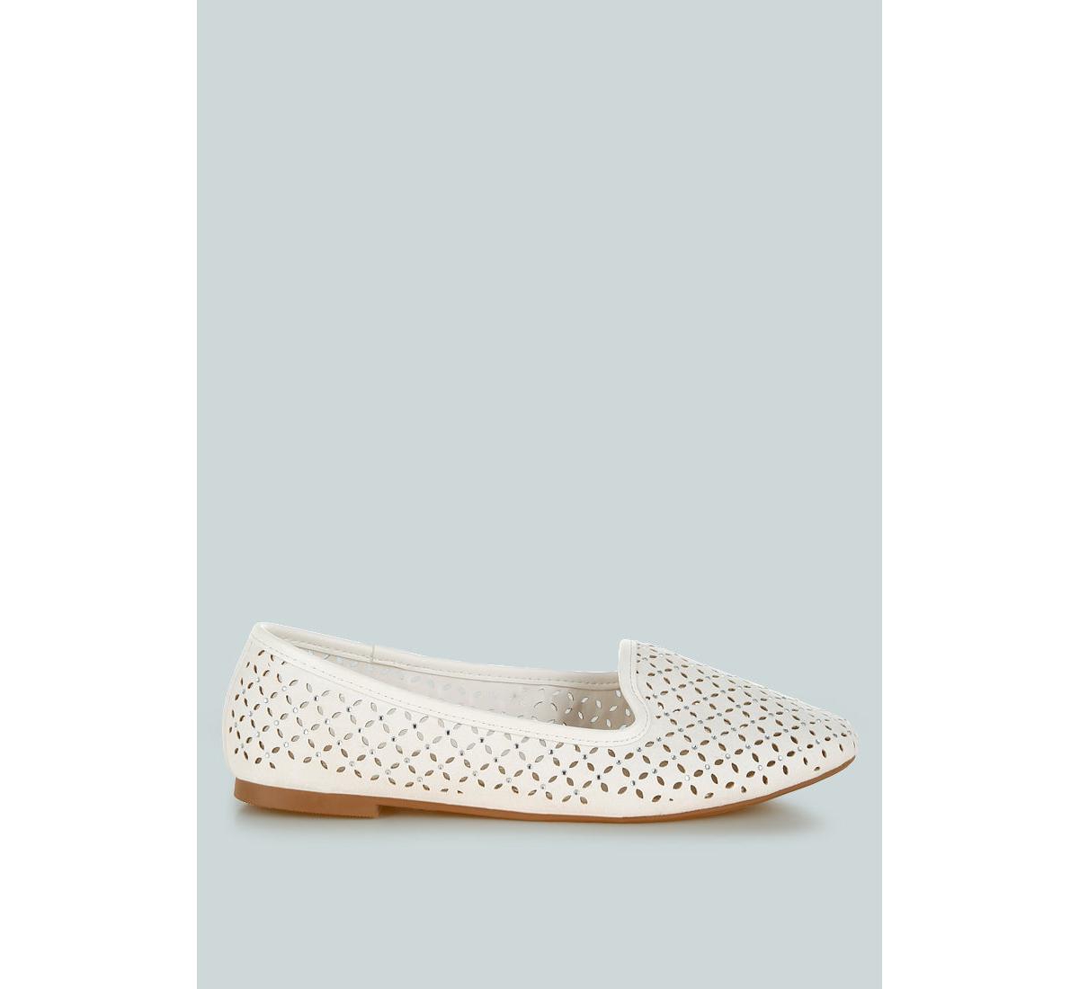 Kyrie Cut Out Detail Ballerinas - White