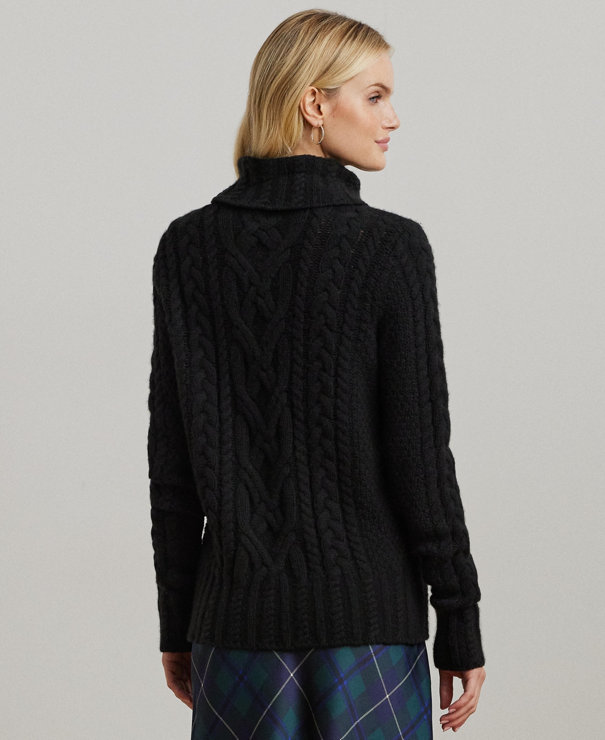 Lauren Ralph Lauren Women's Aran-Knit Wool-Blend Turtleneck Sweater