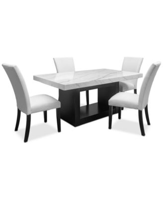 Kellet 5 Pc. Rectangular Marble Dining Set (Table & 4 Side Chairs)