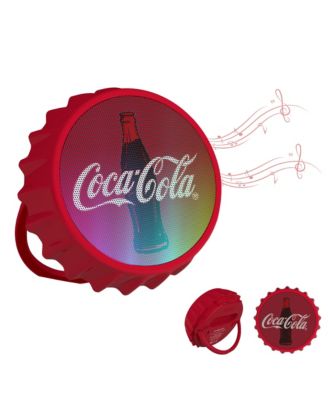 Coca-Cola Bottle Cap Shaped Bluetooth Speaker With Kick Stand and Color Changing Light