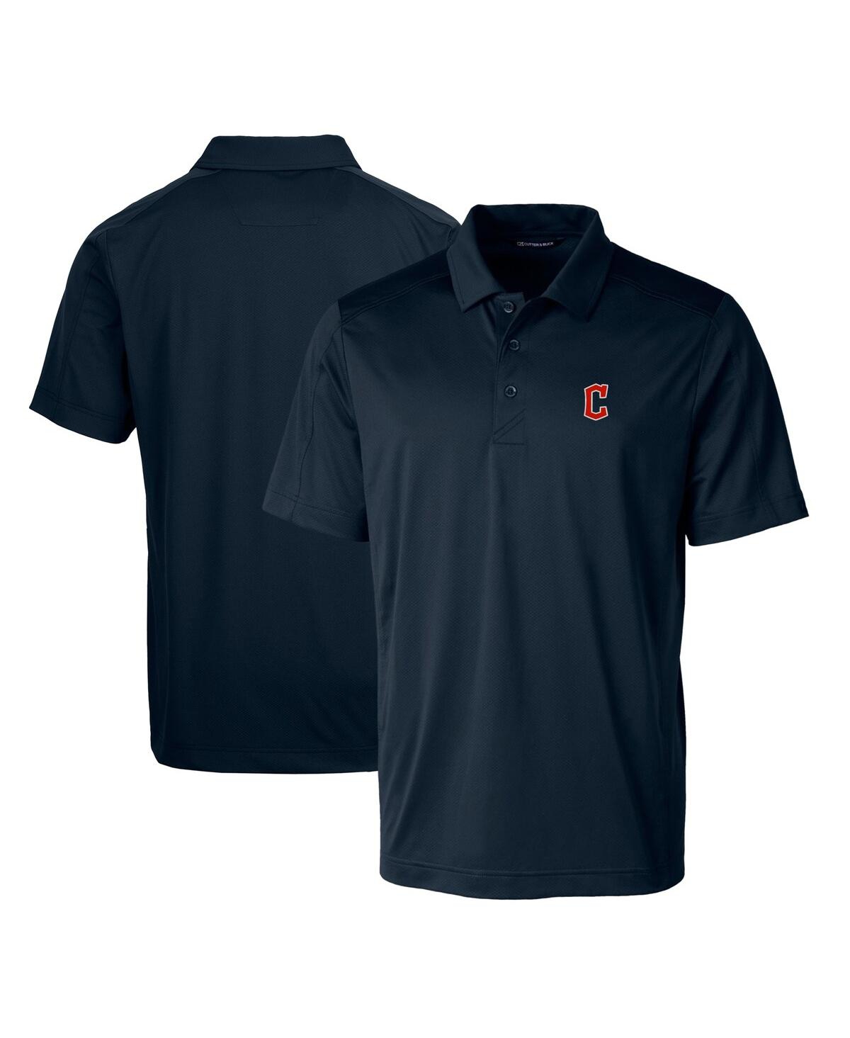 Cutter & Buck Men's Navy Cleveland Guardians Prospect Textured Stretch Polo In Navy