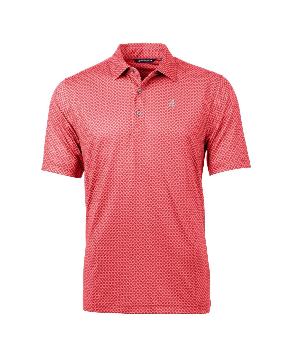 Cutter & Buck Men's Crimson Alabama Crimson Tide Pike Banner Print Polo In Crimson