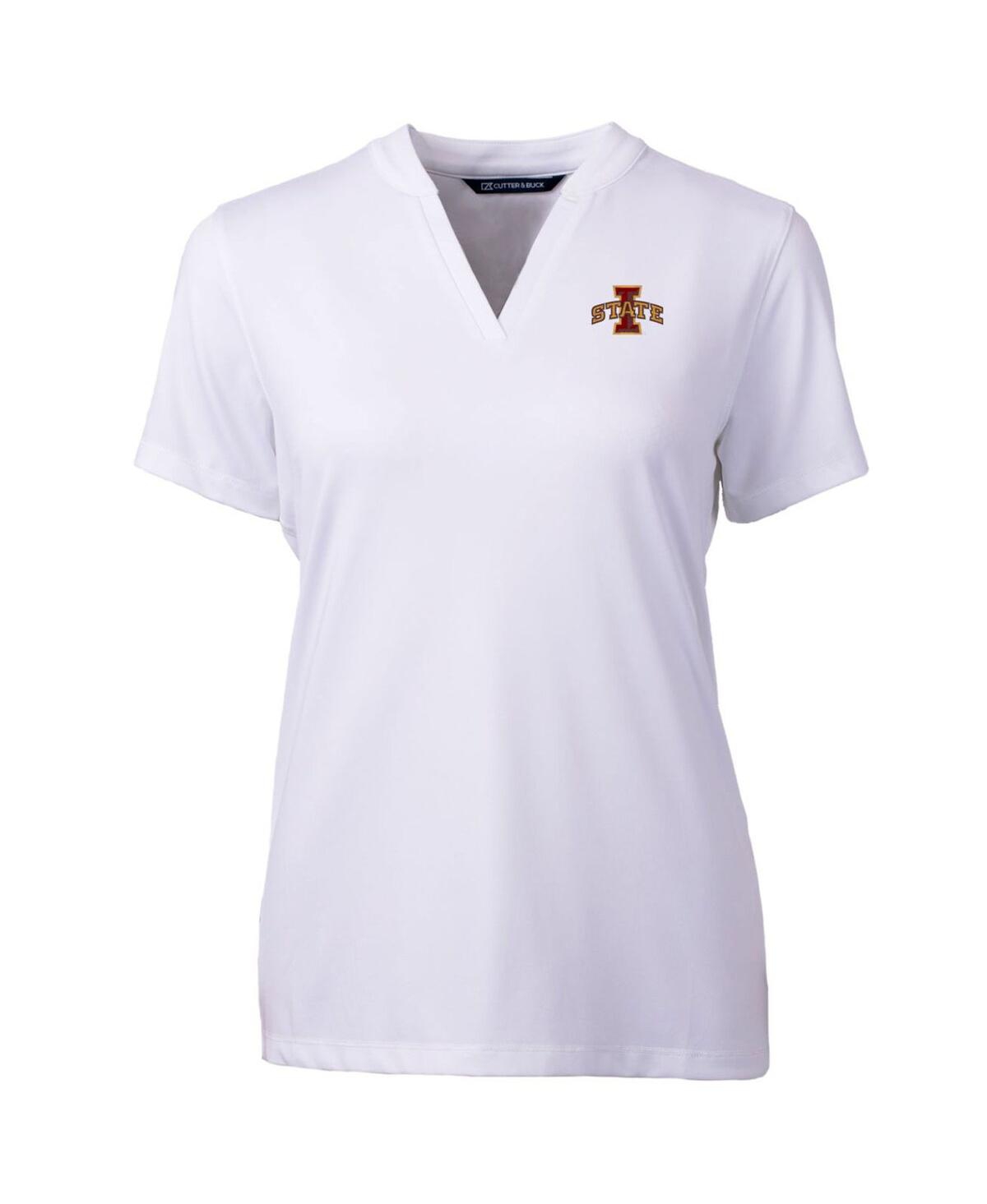 Shop Cutter & Buck Women's White Iowa State Cyclones Forge Blade V-neck Top