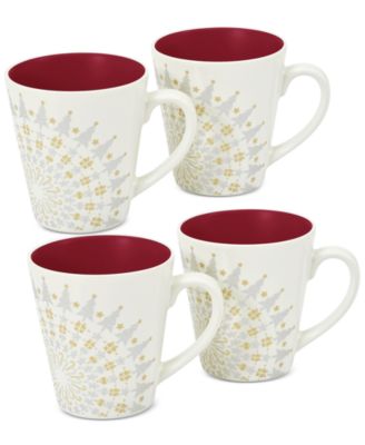 Noritake - Stoneware 4-Pc. Colorwave Raspberry Holiday Mugs