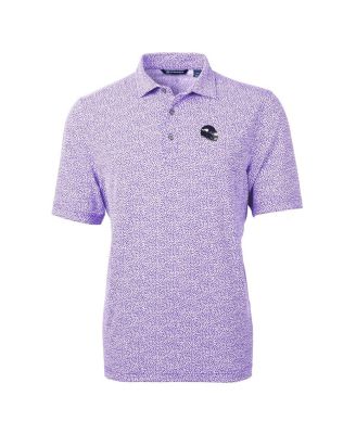 Men's Purple Minnesota Vikings Helmet Virtue Eco Pique Botanical Print Polo