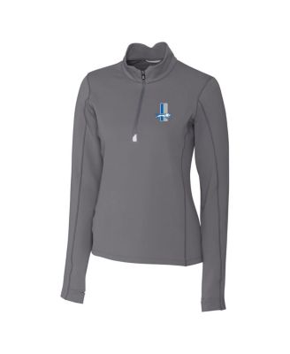 Women's Steel Detroit Lions Throwback Logo Traverse Stretch Quarter-Zip Pullover Top
