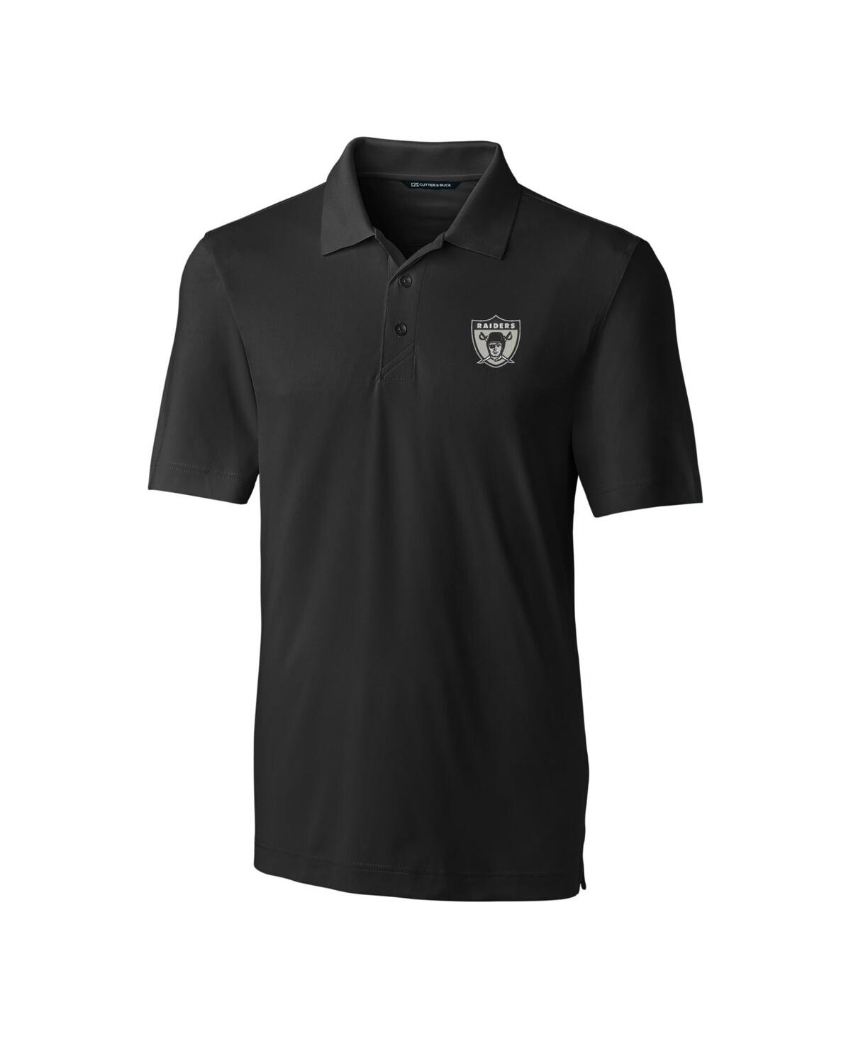 Cutter & Buck Men's Black Las Vegas Raiders Throwback Logo Forge Stretch Polo In Black