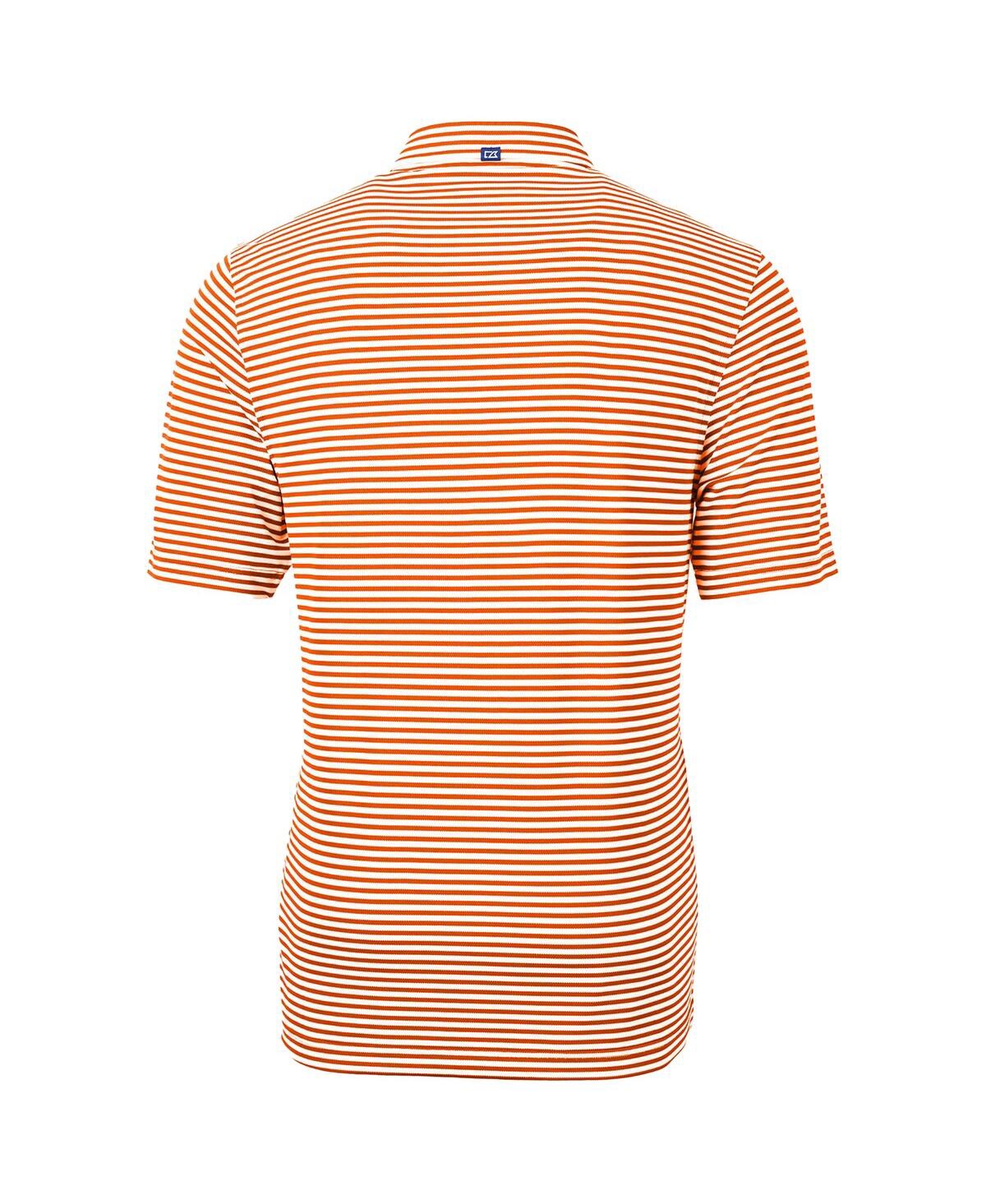 Cutter & Buck Men's Orange Oregon State Beavers Throwback Logo Virtue Eco Pique Stripe Polo In Orange