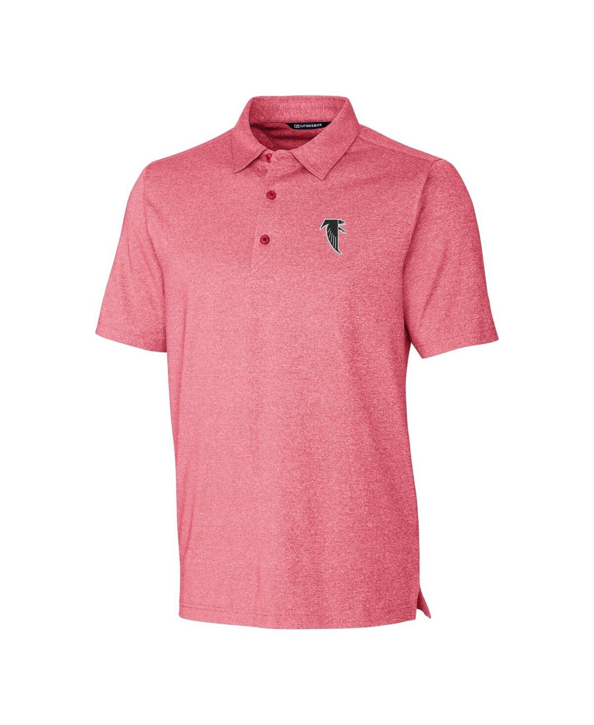 Cutter & Buck Men's Cardinal Atlanta Falcons Throwback Logo Forge Heathered Stretch Polo In Cardinal