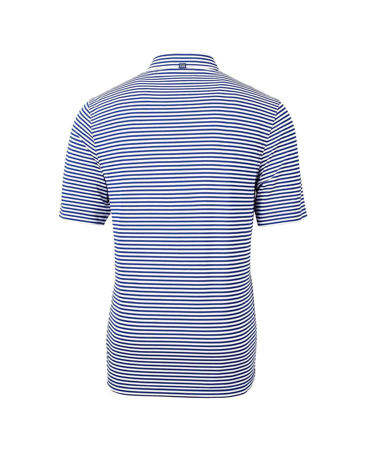 Cutter & Buck Men's Royal Buffalo Bills Throwback Logo Virtue Eco Pique Stripe Polo In Royal