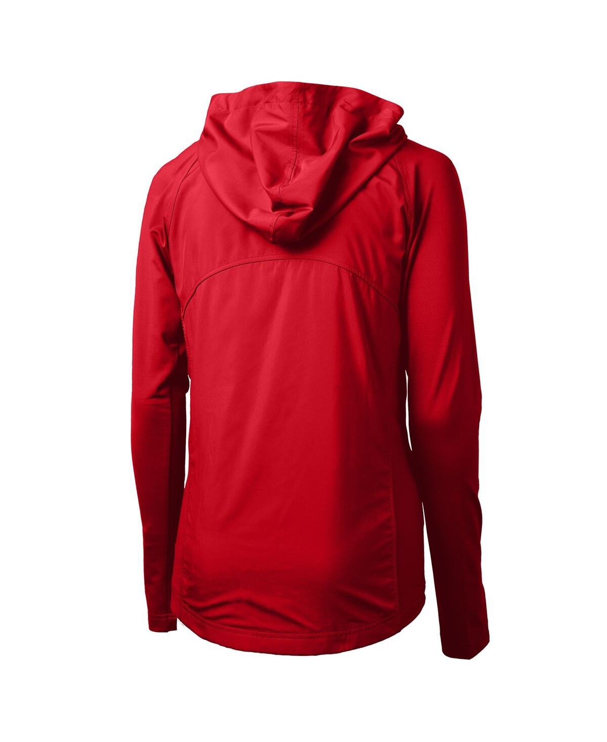 Cutter & Buck Women's Red Nc State Wolfpack Adapt Eco Knit Hybrid Full-zip Hoodie In Red