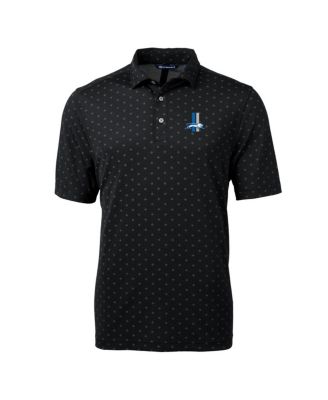 Men's Black Detroit Lions Throwback Logo Virtue Eco Pique Tile Polo