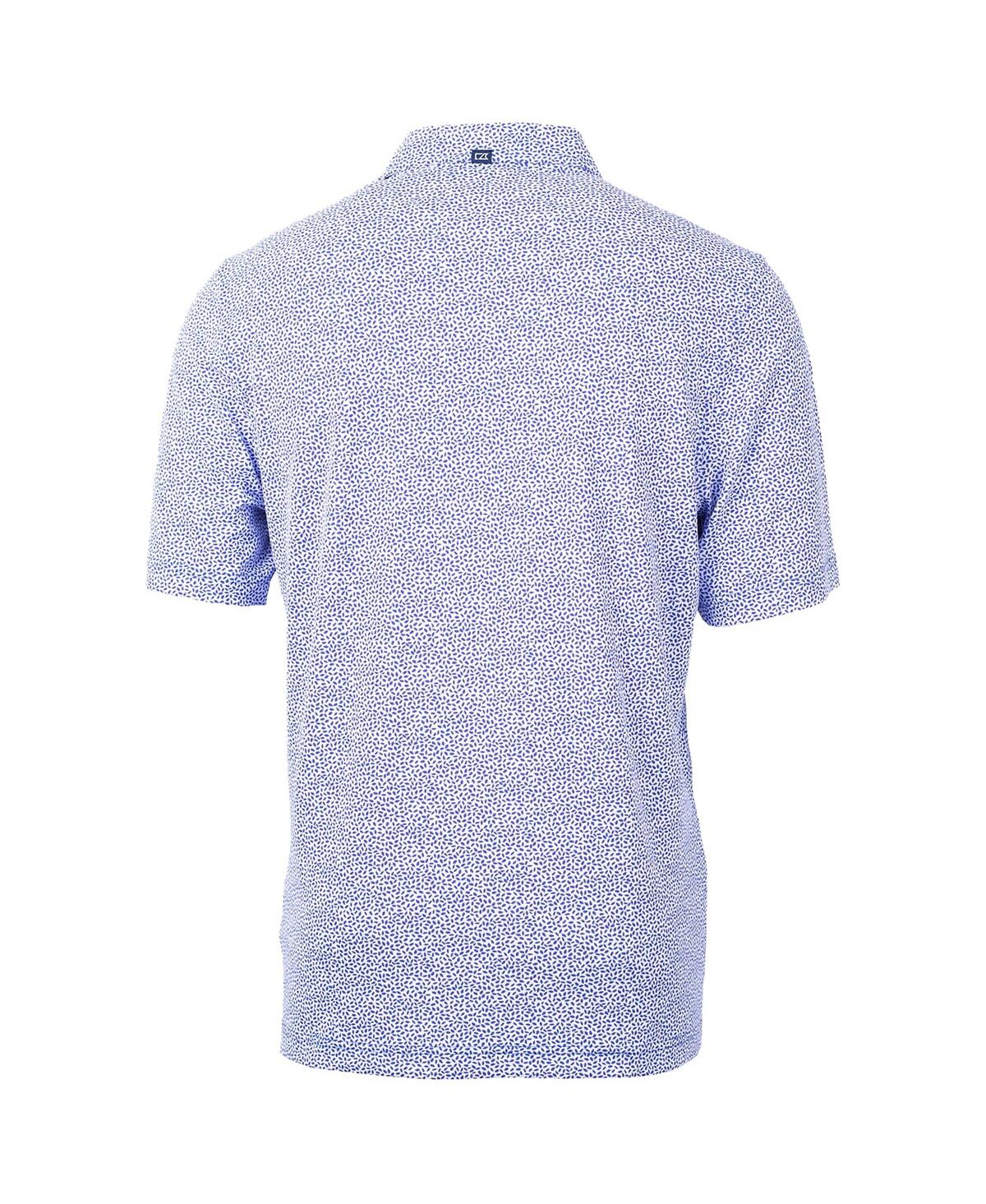 Cutter & Buck Men's Royal Kansas Jayhawks Virtue Eco Pique Botanical Polo In Blue