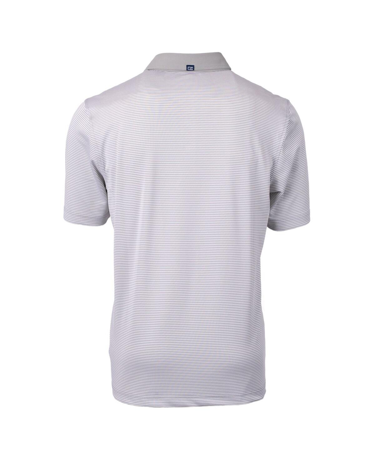 Cutter & Buck Men's White/gray Philadelphia Eagles Virtue Eco Pique Micro Stripe Polo In White