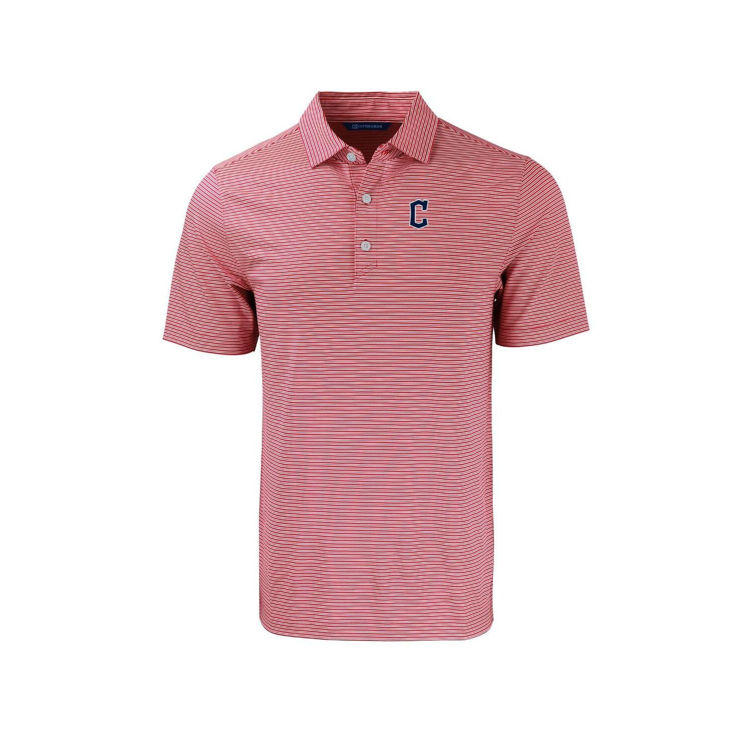 Men's Red/White Cleveland Guardians Forge Eco Double Stripe Stretch Polo