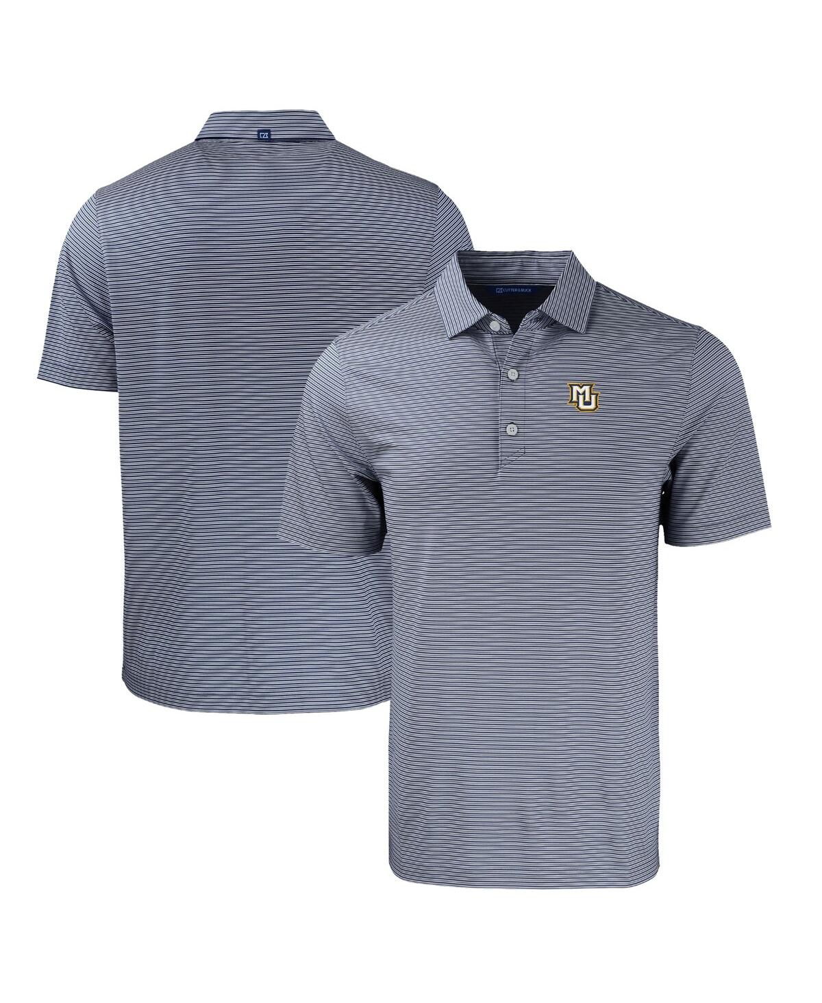 Cutter & Buck Men's Marquette Golden Eagles Forge Eco Double Stripe Stretch Polo In Navy,white