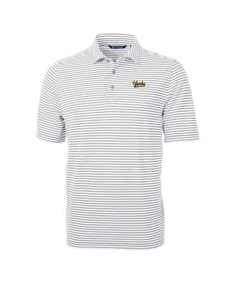 Men's Gray/White Vanderbilt Commodores Vault DryTec Virtue Eco Pique Stripe Polo