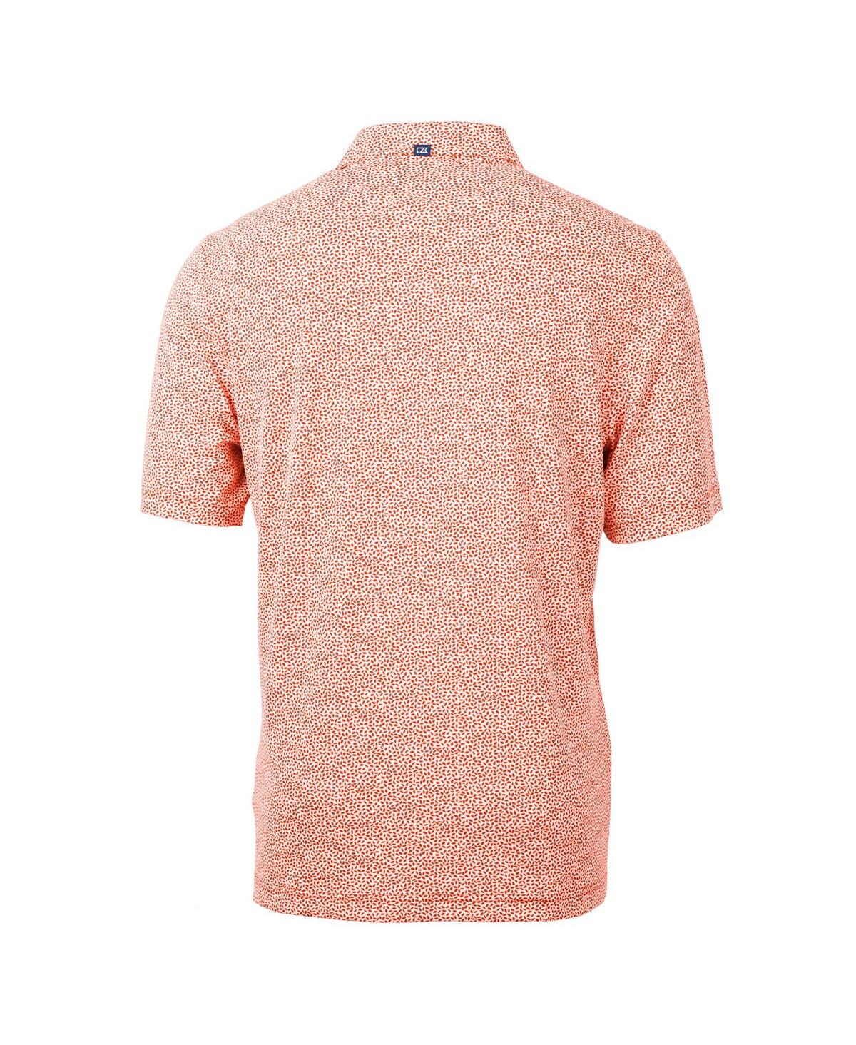 Cutter & Buck Men's Tennessee Volunteers Vault Drytec Virtue Eco Pique Botanical Print Polo In Orange