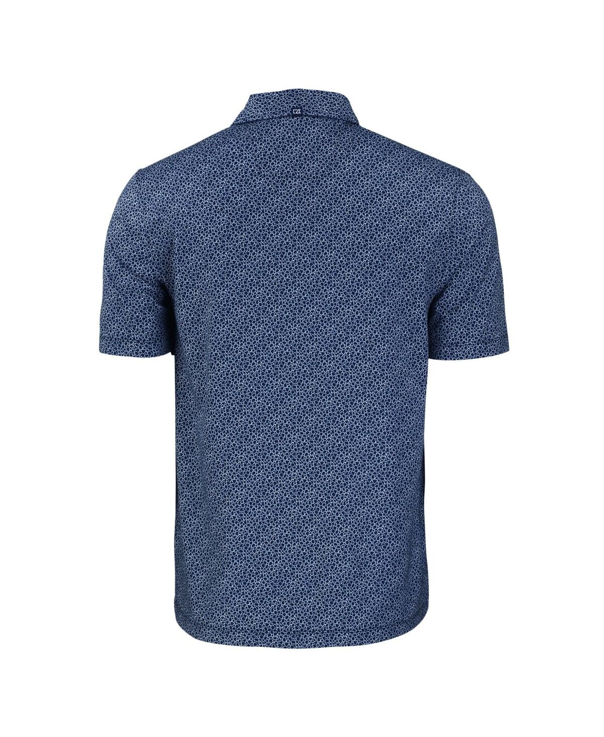 Cutter & Buck Men's Notre Dame Fighting Irish Play Like A Champion Today Pike Eco Pebble Print Stretch Polo In Navy,white