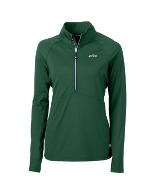 Women's Hunter Green New York Jets Primary Logo DryTec Adapt Eco Knit Stretch Raglan Half-Zip Top