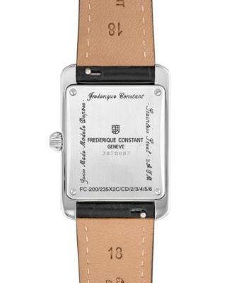 Women's Swiss Carree Small Seconds Diamond (1-1/5 ct. t.w.) Black Leather Strap Watch 25mm