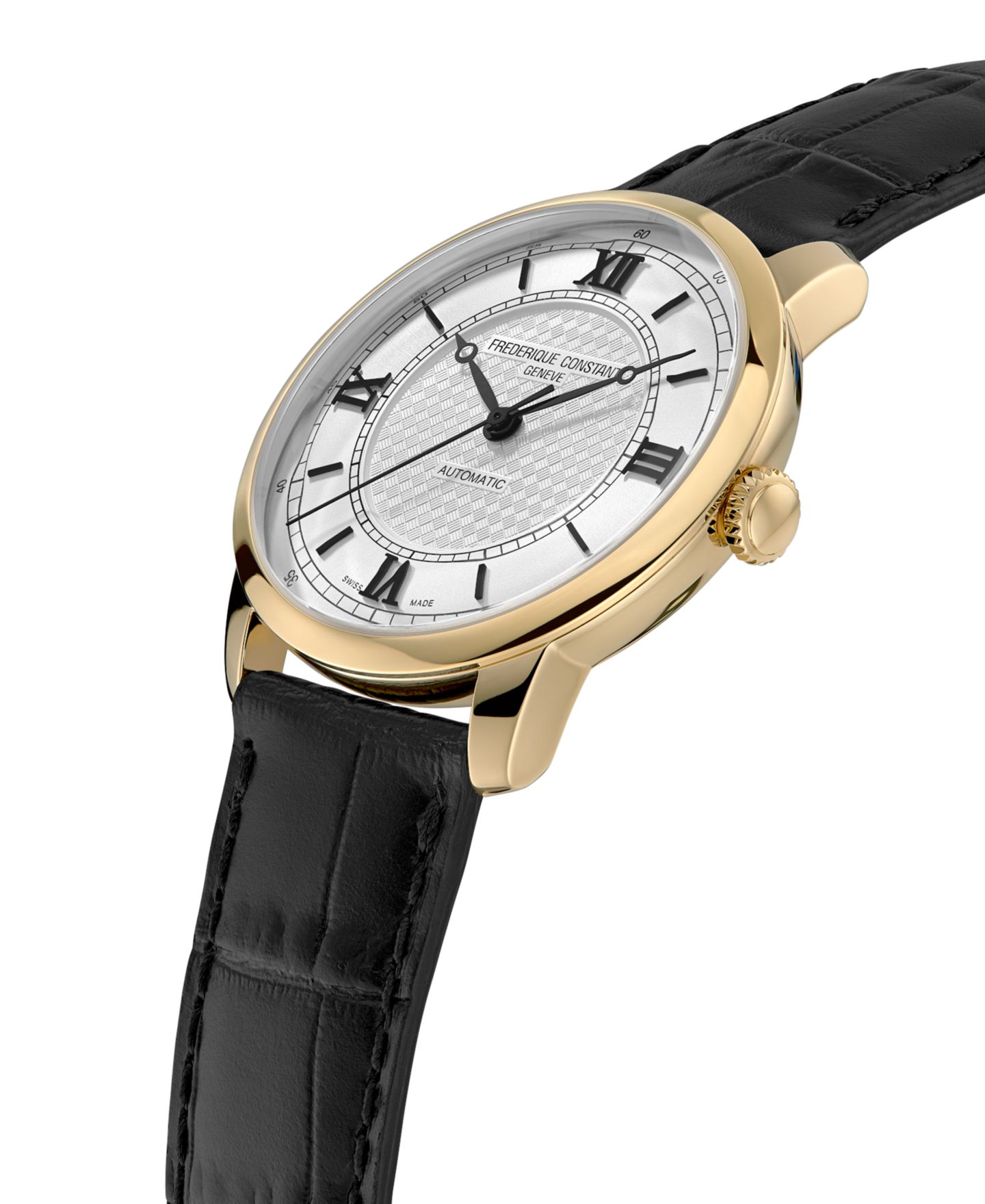 Мужские часы Frederique Constant Swiss Automatic Classics Premiere Black Leather Strap Watch 39mm — фото 2