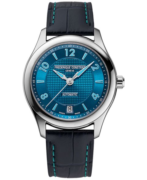 Женские часы Frederique Constant Swiss Automatic Runabout Blue Leather Strap Watch 36mm