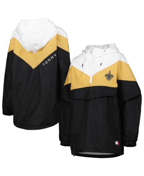 Женские худи Tommy Hilfiger Women's White/Gold New Orleans Saints Staci Half-Zip Windbreaker Jacket
