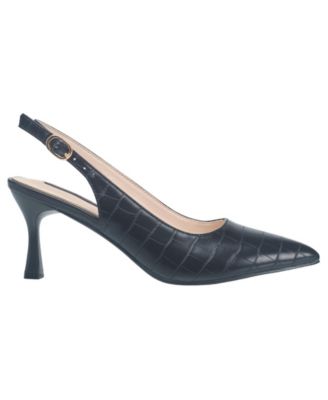 Womens Quinn Croco Slingback Kitten Heel