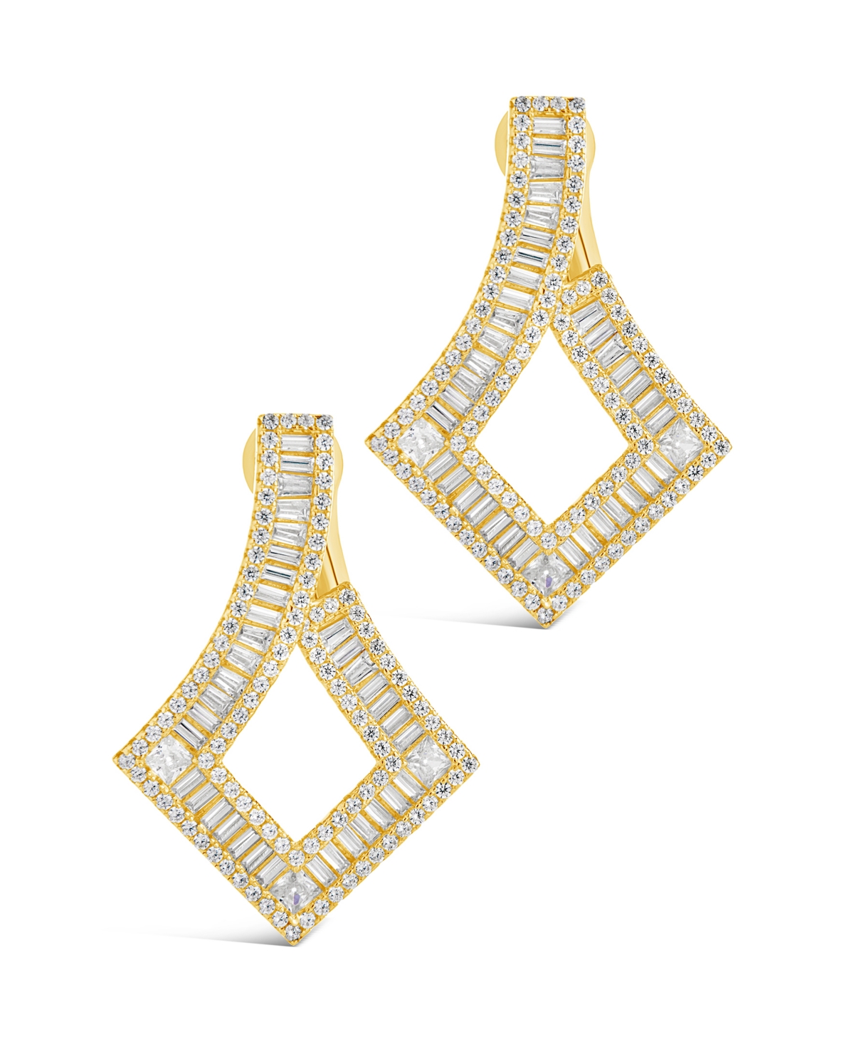 Sterling Forever Amina Cubic Zirconia Drop Earrings In 14k Gold Plated In Gold