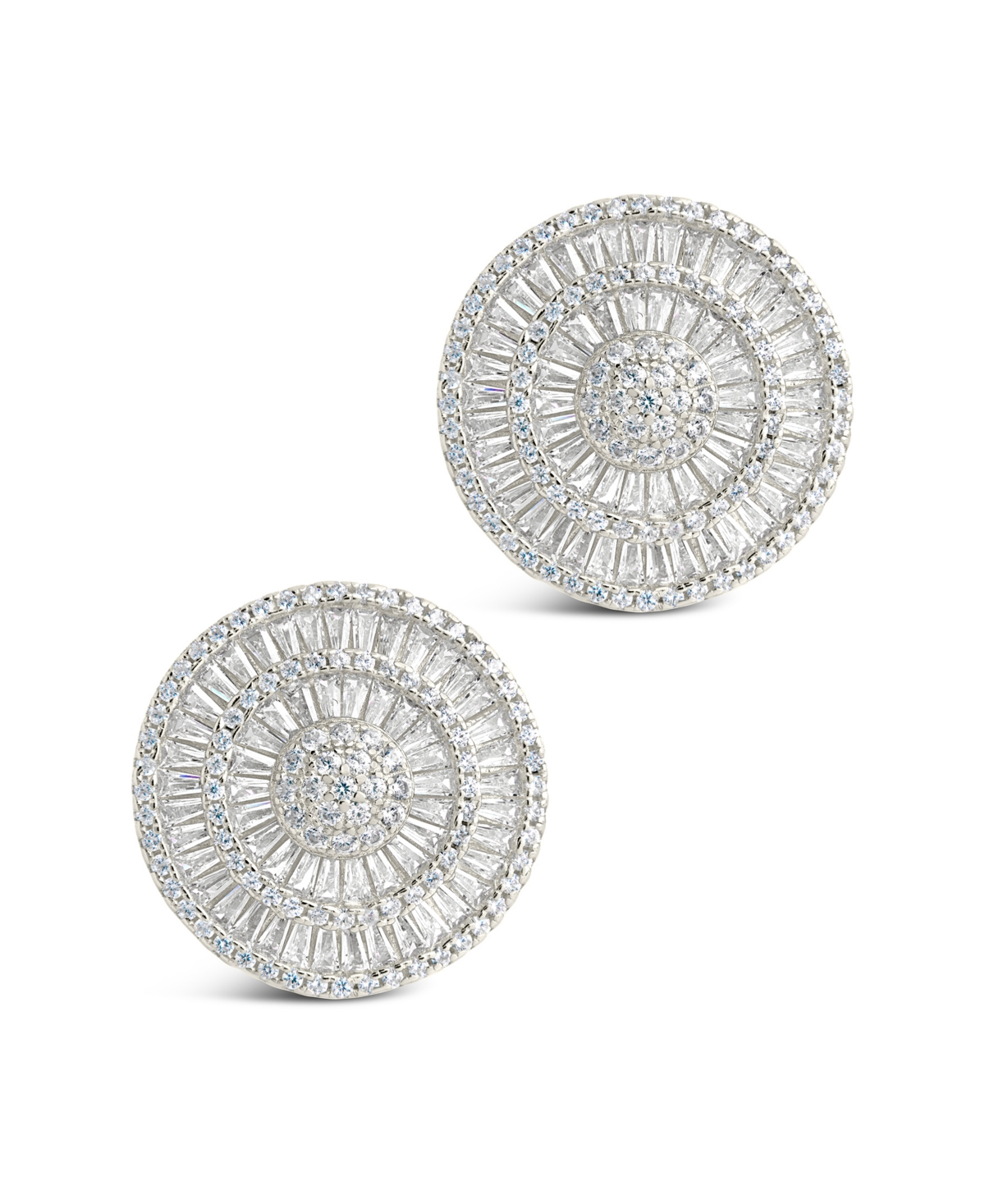 Sterling Forever Sandy Cubic Zirconia Circle Stud Earrings In Silver