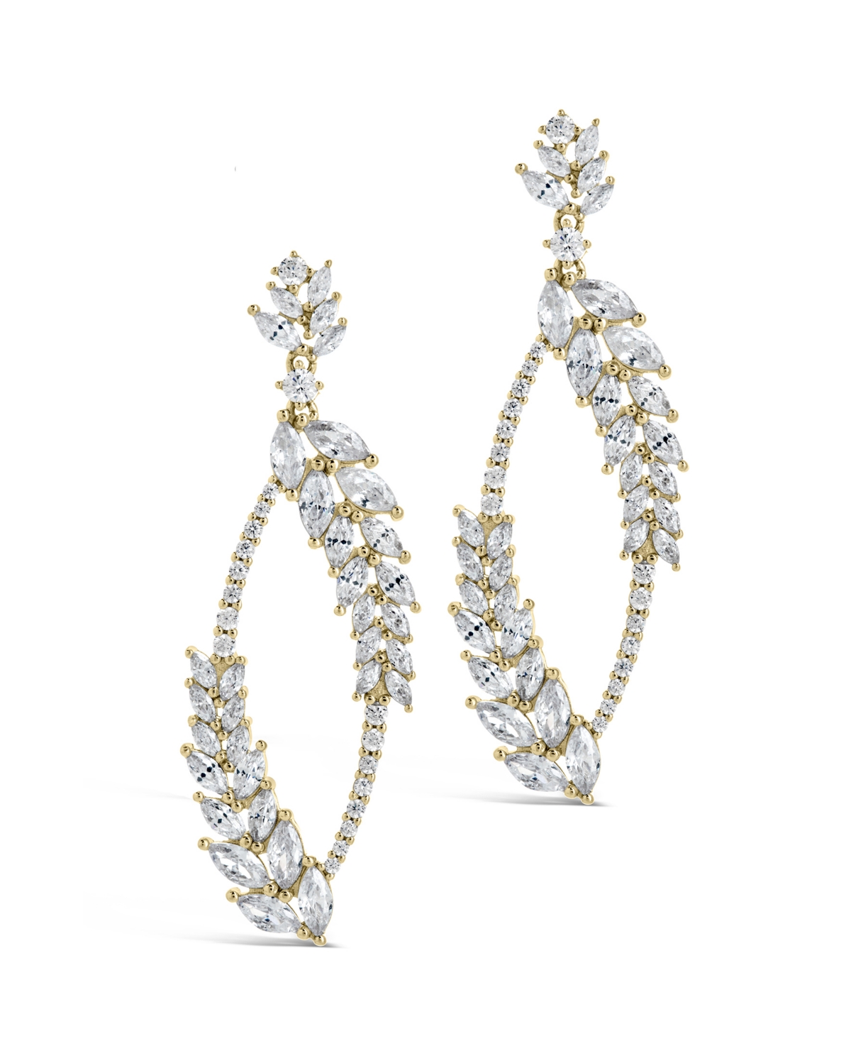 Sterling Forever Gail Statement Cubic Zirconia Drop Earrings In Gold