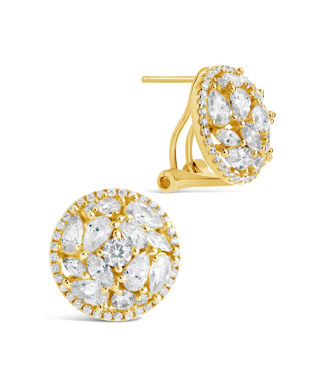 Sterling Forever Zara Circle Stud Earrings In Gold
