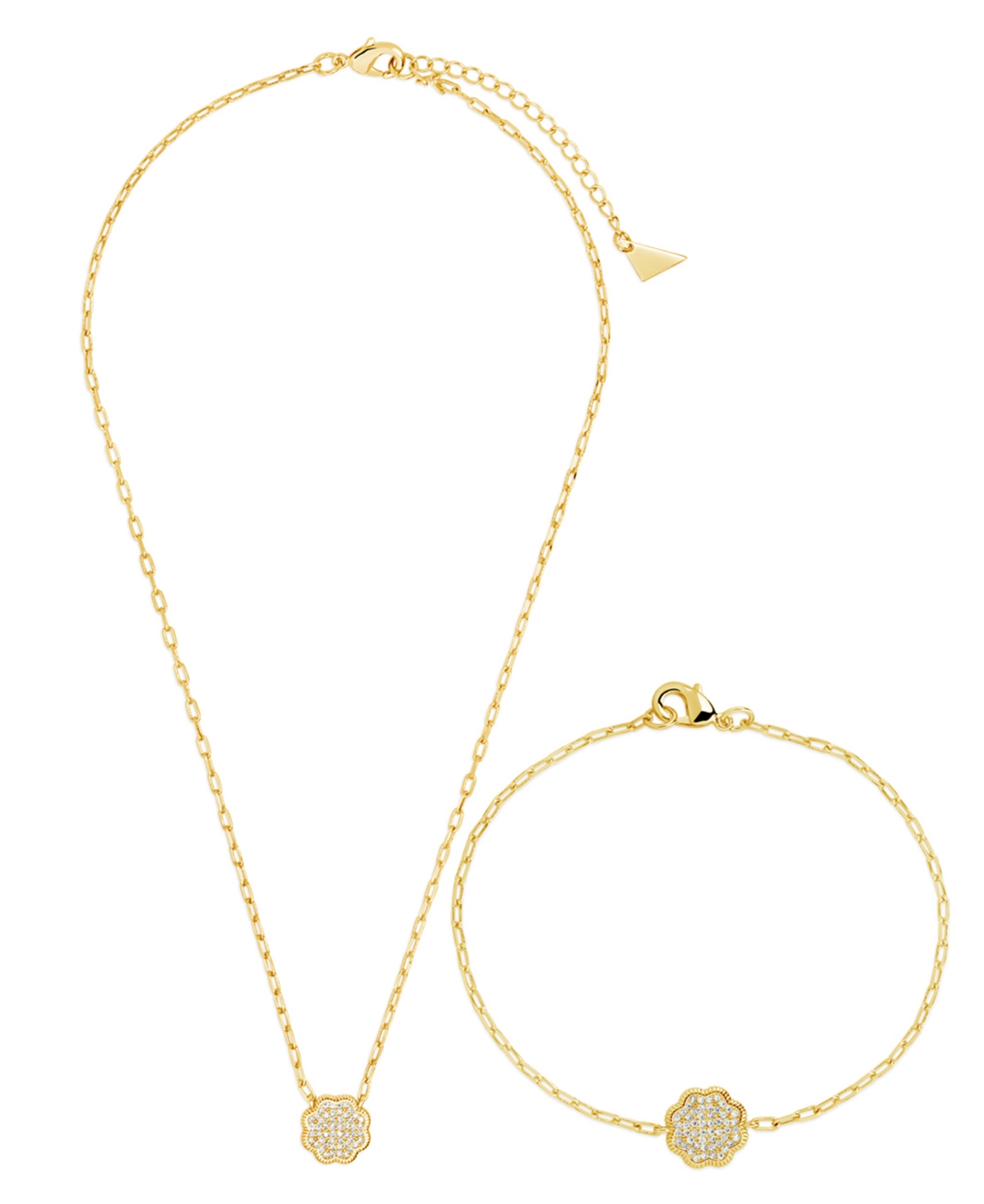 Sterling Forever Raemy Cubic Zirconia Rose Petal Matching Set In Gold