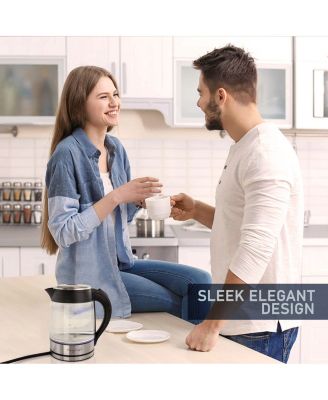 1.8 Quart Glass Body and Stainless Steel Electric Tea Kettle