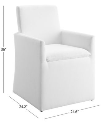 36" Wood Mara Stain-Resistant Fabric Dining Armchair