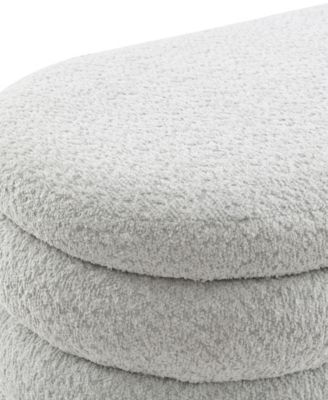 19" Wood Cleo Storage Bench Ottoman