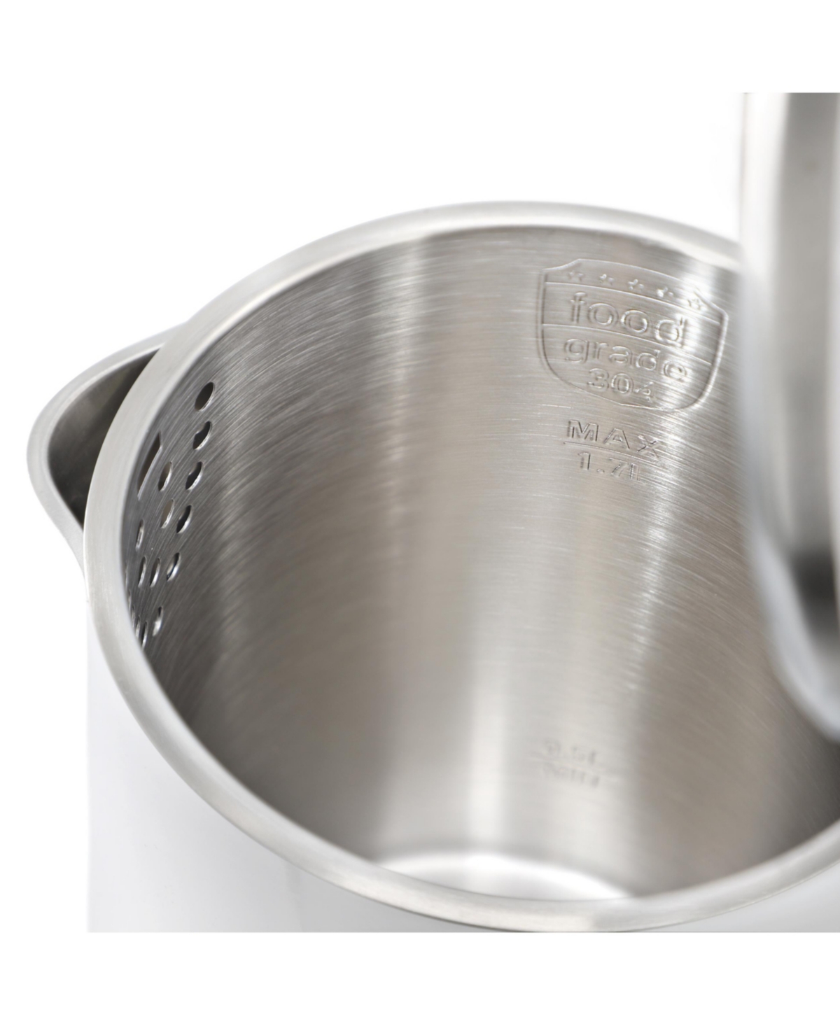 Megachef 1.7 Liter Double Wall Stainless Steel Electric Tea Kettle - White