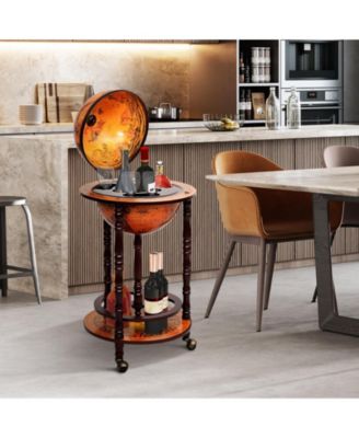 16th Century Wood Globe Wine Bar Stand