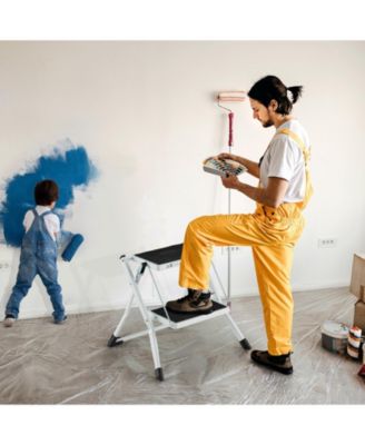 Folding 2 Step Ladder with Anti-Slip Pedal and Large Foot Pads