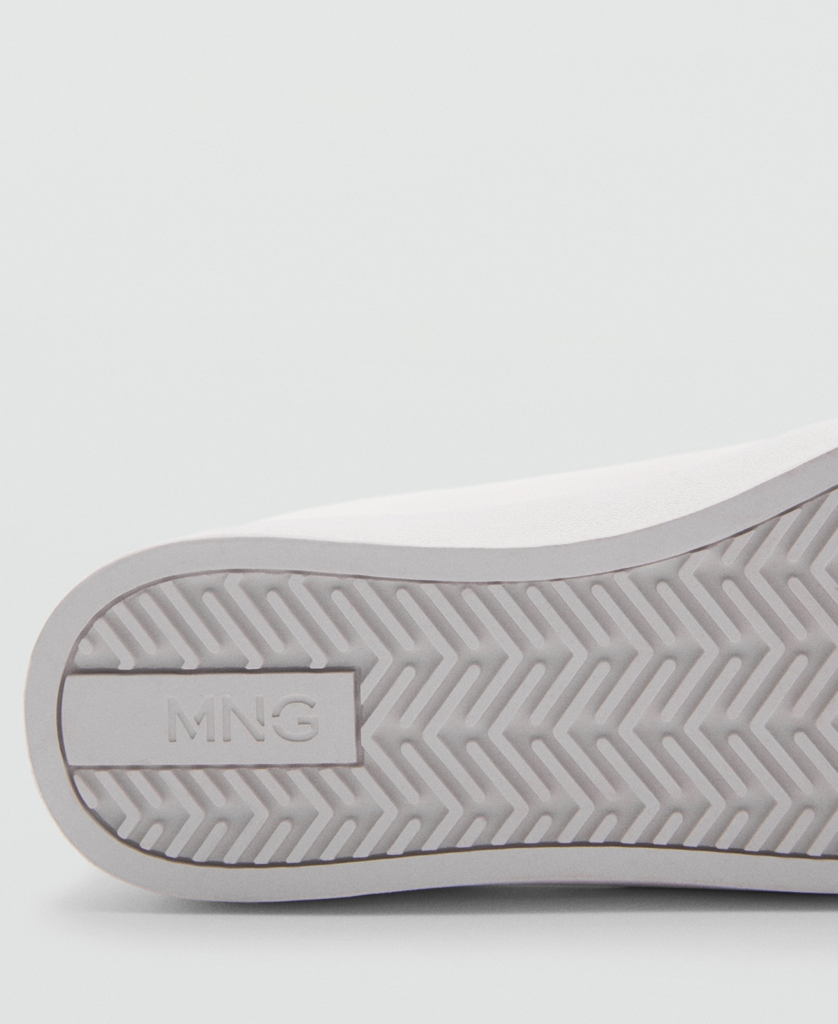 Mango Leather Panel Sneakers White In White