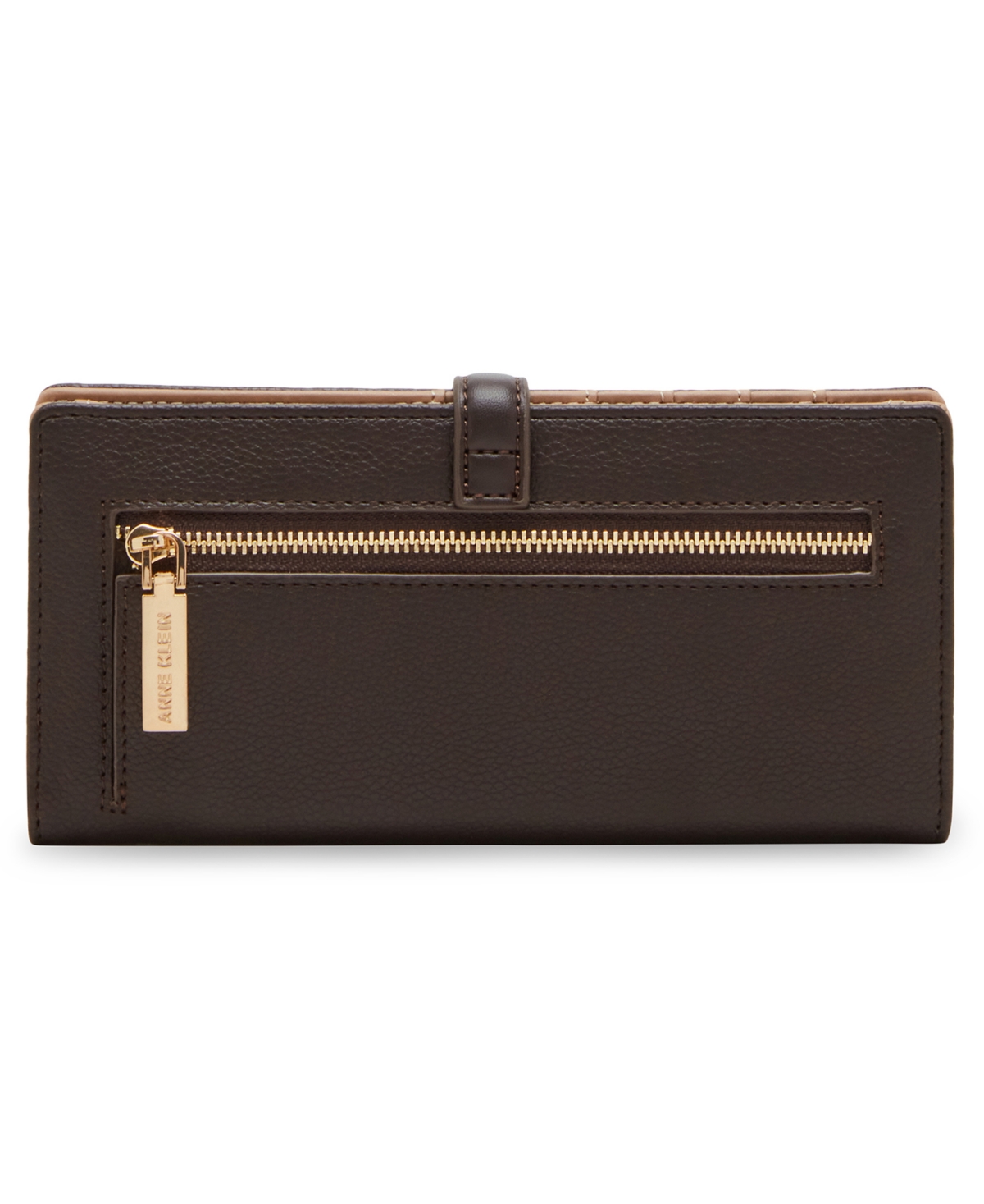 Anne Klein 2 Piece Gift Set With Sculpted Buckle Wallet And Removeable Card Organizer In Black